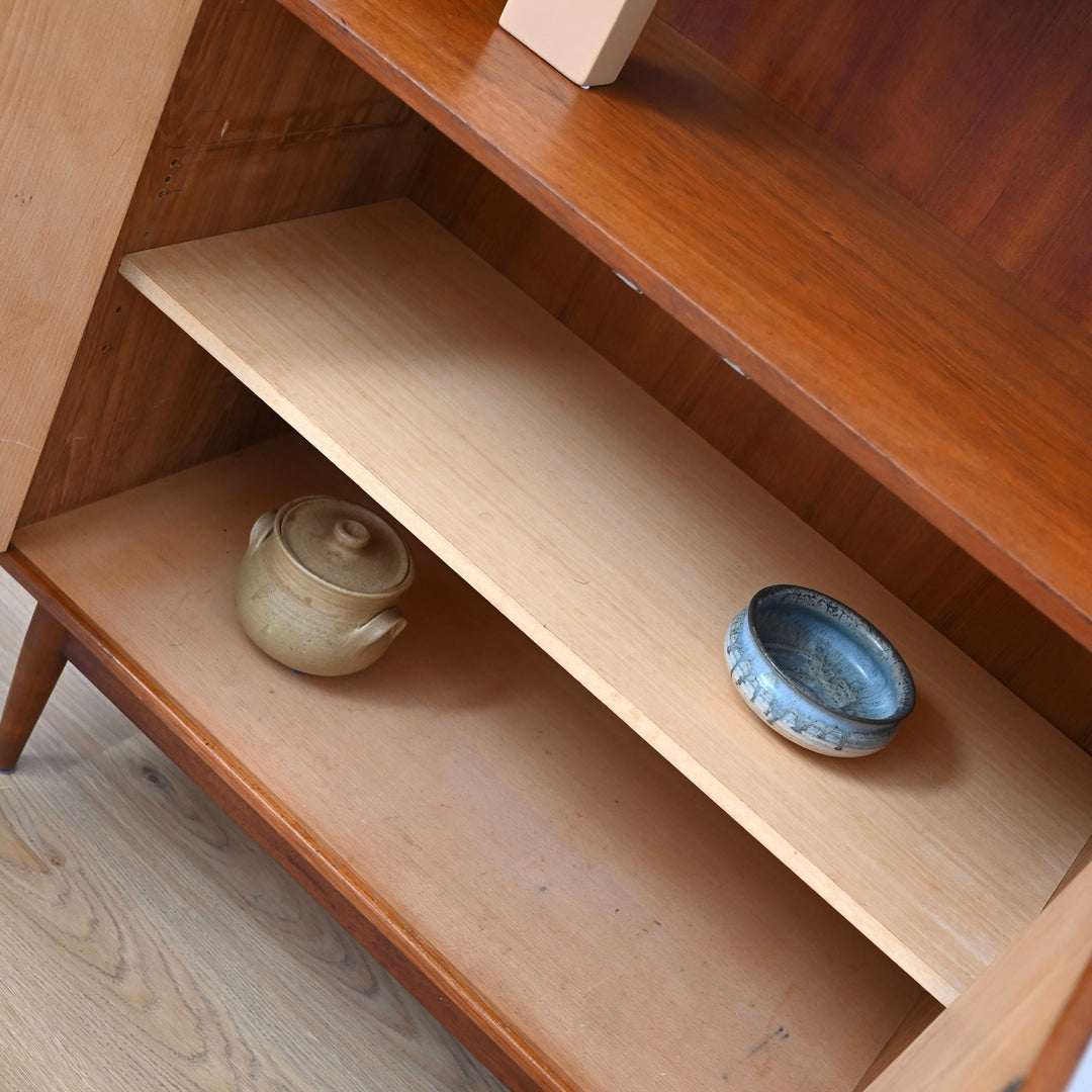 Parker Nordic Teak Cats Eye Sideboard Buffet Credenza Bookshelf