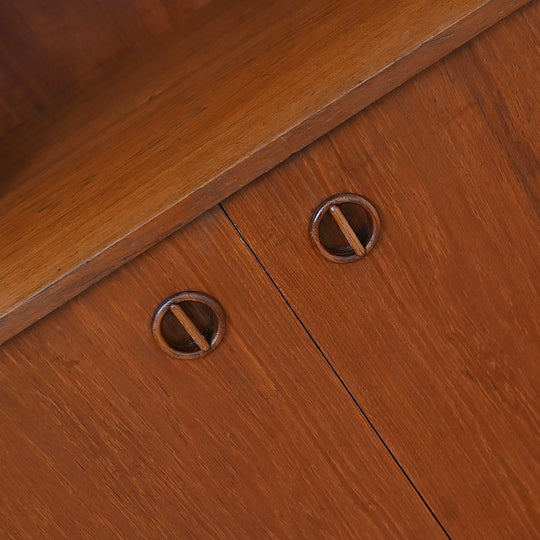 Parker Nordic Teak Cats Eye Sideboard Buffet Credenza Bookshelf