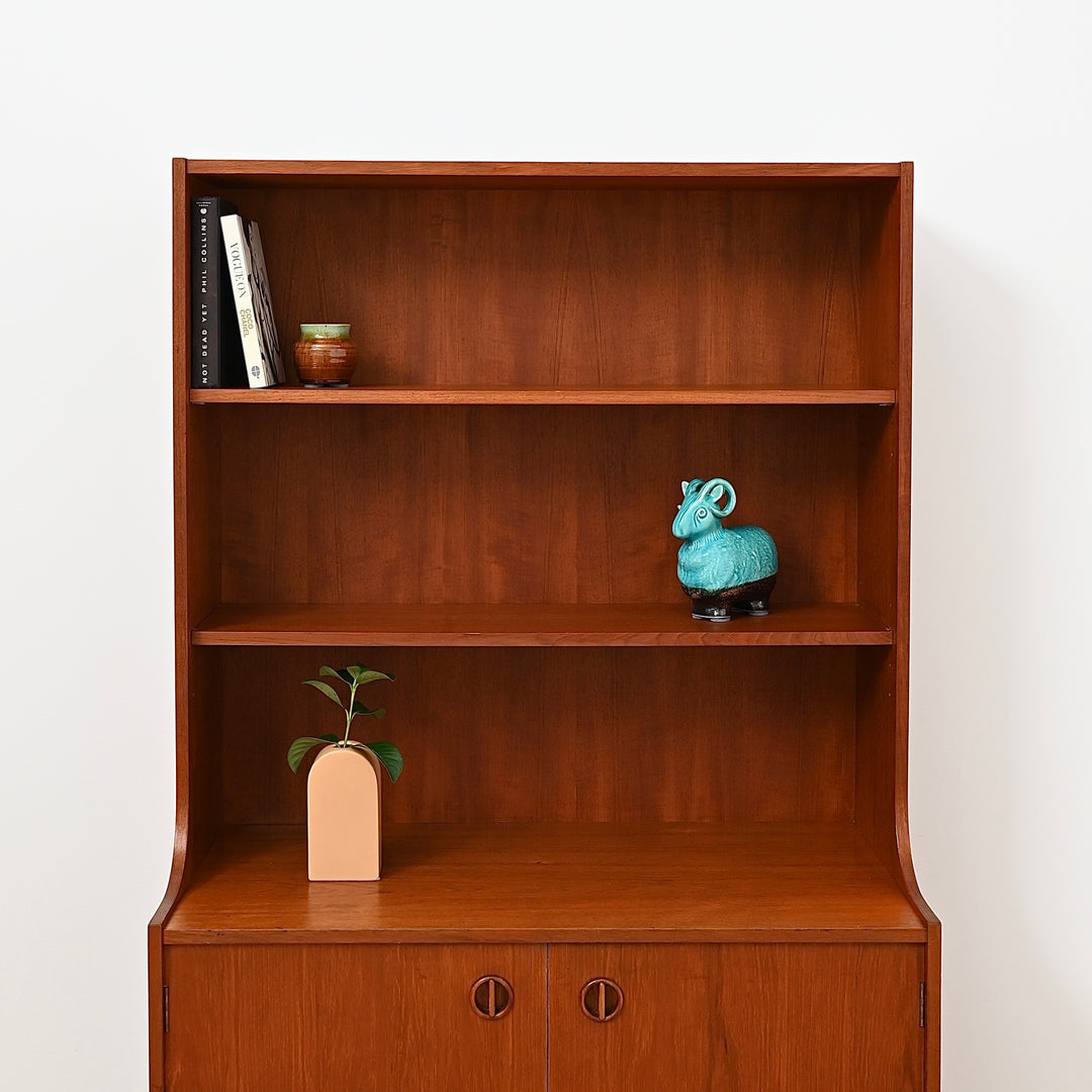 Parker Nordic Teak Cats Eye Sideboard Buffet Credenza Bookshelf