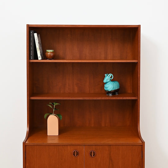 Parker Nordic Teak Cats Eye Sideboard Buffet Credenza Bookshelf