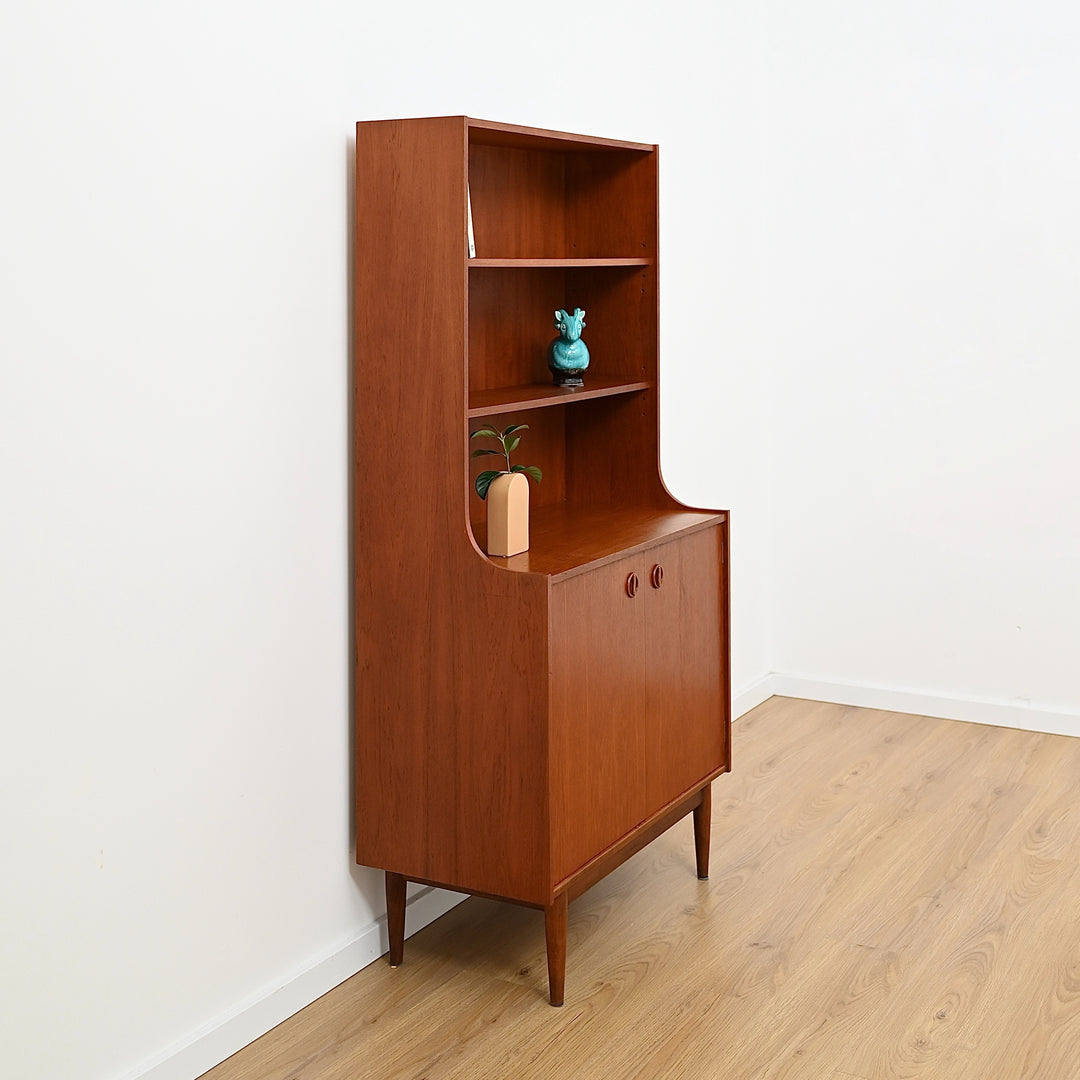 Parker Nordic Teak Cats Eye Sideboard Buffet Credenza Bookshelf