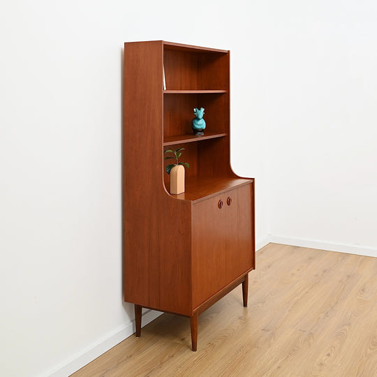 Parker Nordic Teak Cats Eye Sideboard Buffet Credenza Bookshelf