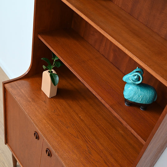 Parker Nordic Teak Cats Eye Sideboard Buffet Credenza Bookshelf