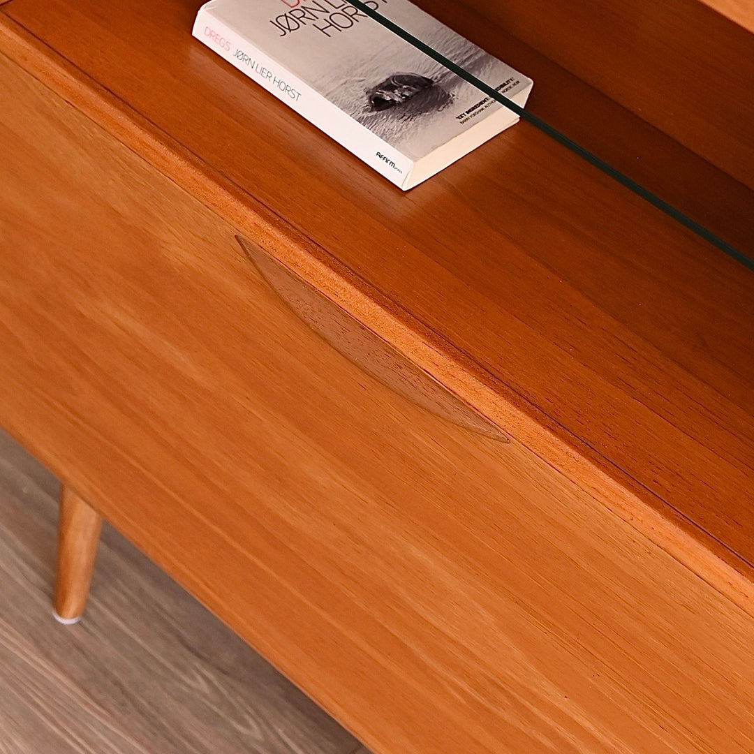Mid Century Teak Bookshelf Display Cabinet by Cressy