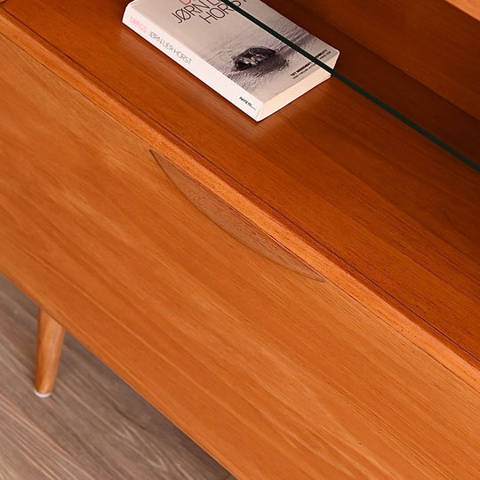 Mid Century Teak Bookshelf Display Cabinet by Cressy