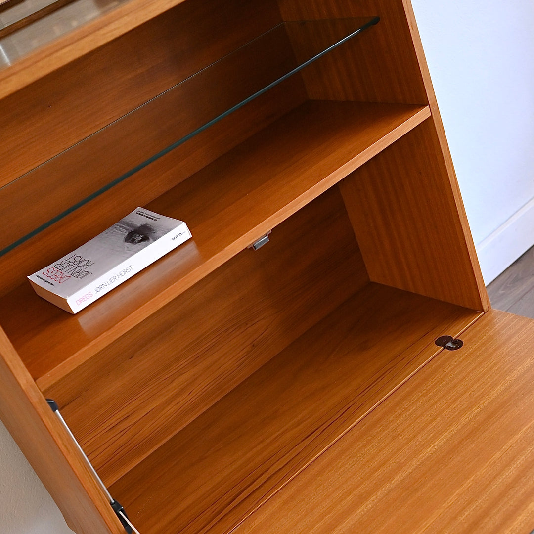 Mid Century Teak Bookshelf Display Cabinet by Cressy