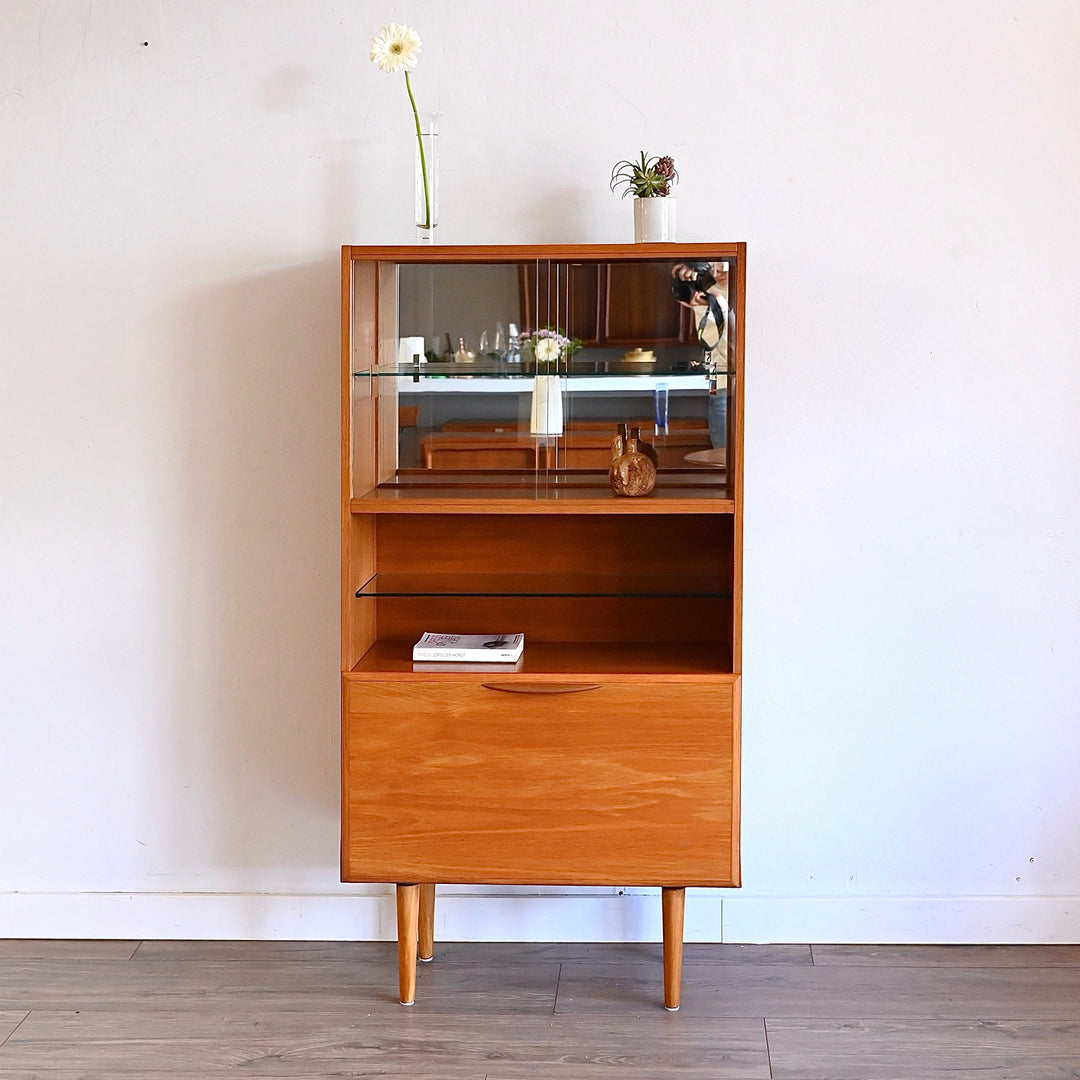 Mid Century Teak Bookshelf Display Cabinet by Cressy