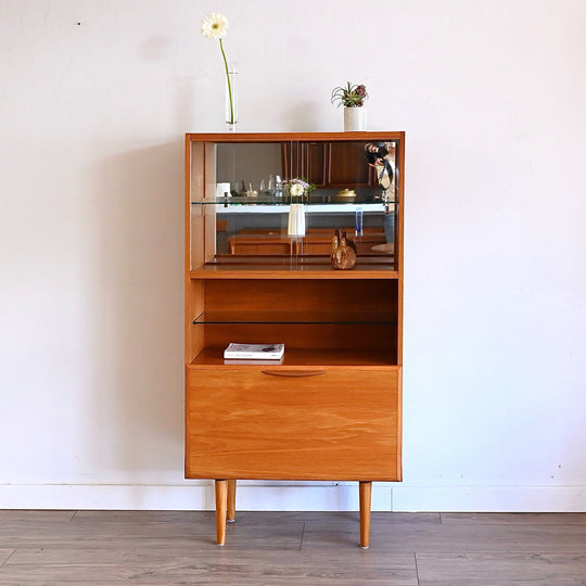 Mid Century Teak Bookshelf Display Cabinet by Cressy
