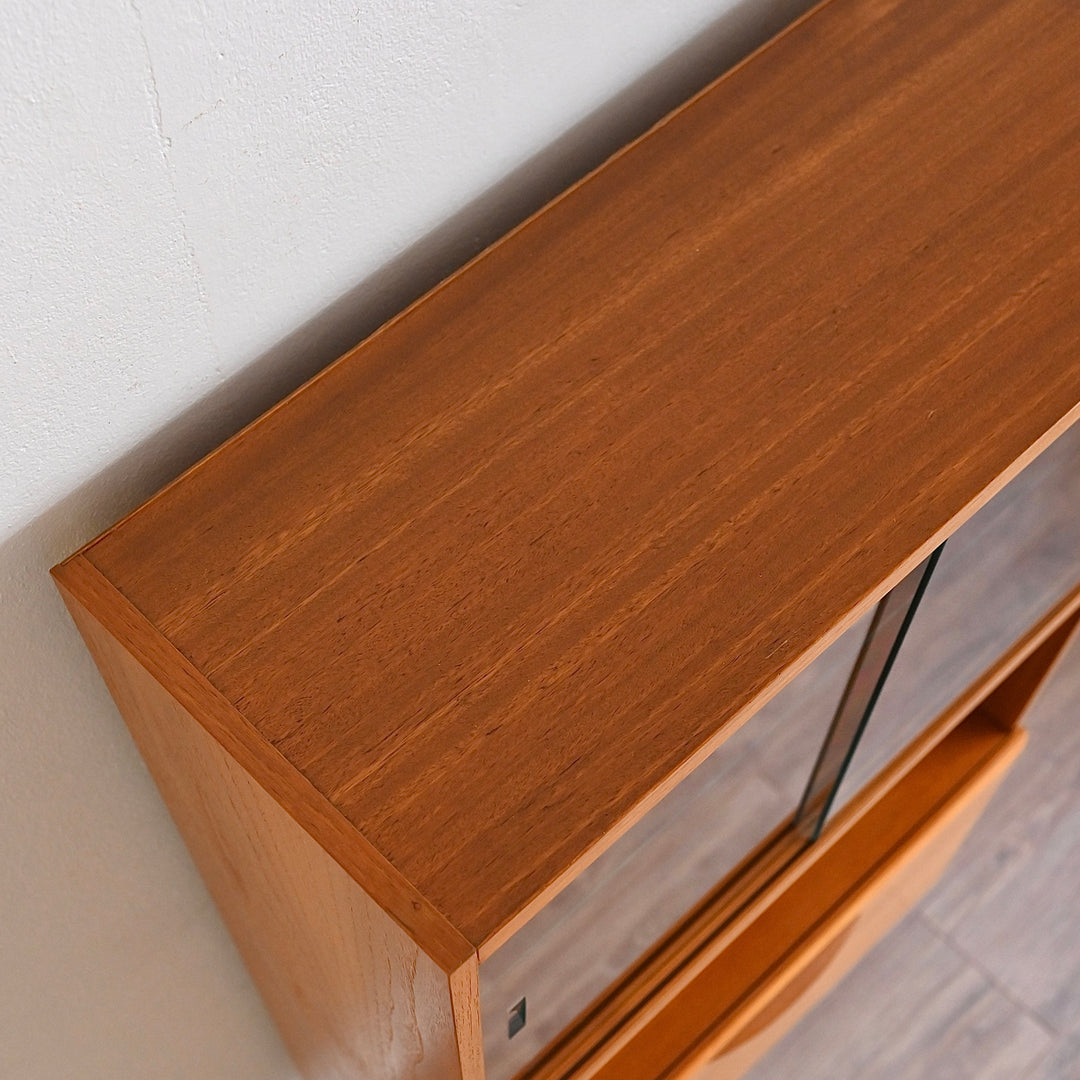 Mid Century Teak Bookshelf Display Cabinet by Cressy