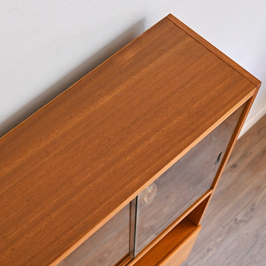 Mid Century Teak Bookshelf Display Cabinet by Cressy