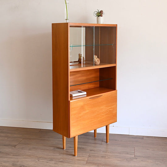 Mid Century Teak Bookshelf Display Cabinet by Cressy