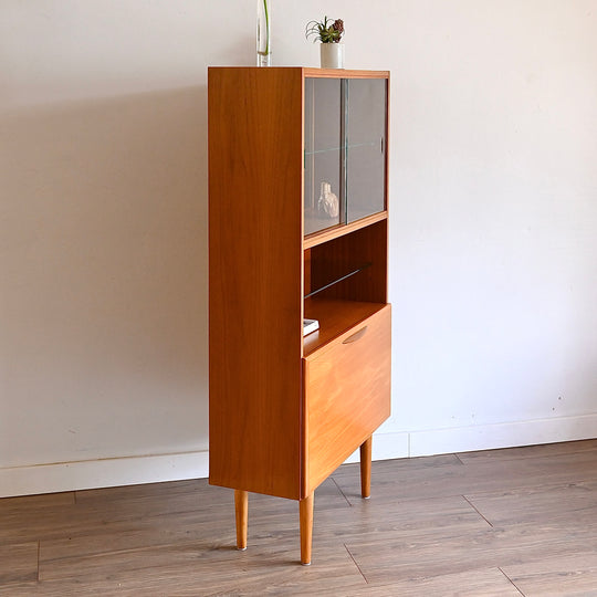 Mid Century Teak Bookshelf Display Cabinet by Cressy