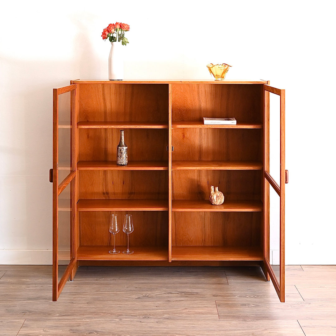 Parker Teak Wall Unit Display Cabinet Hutch