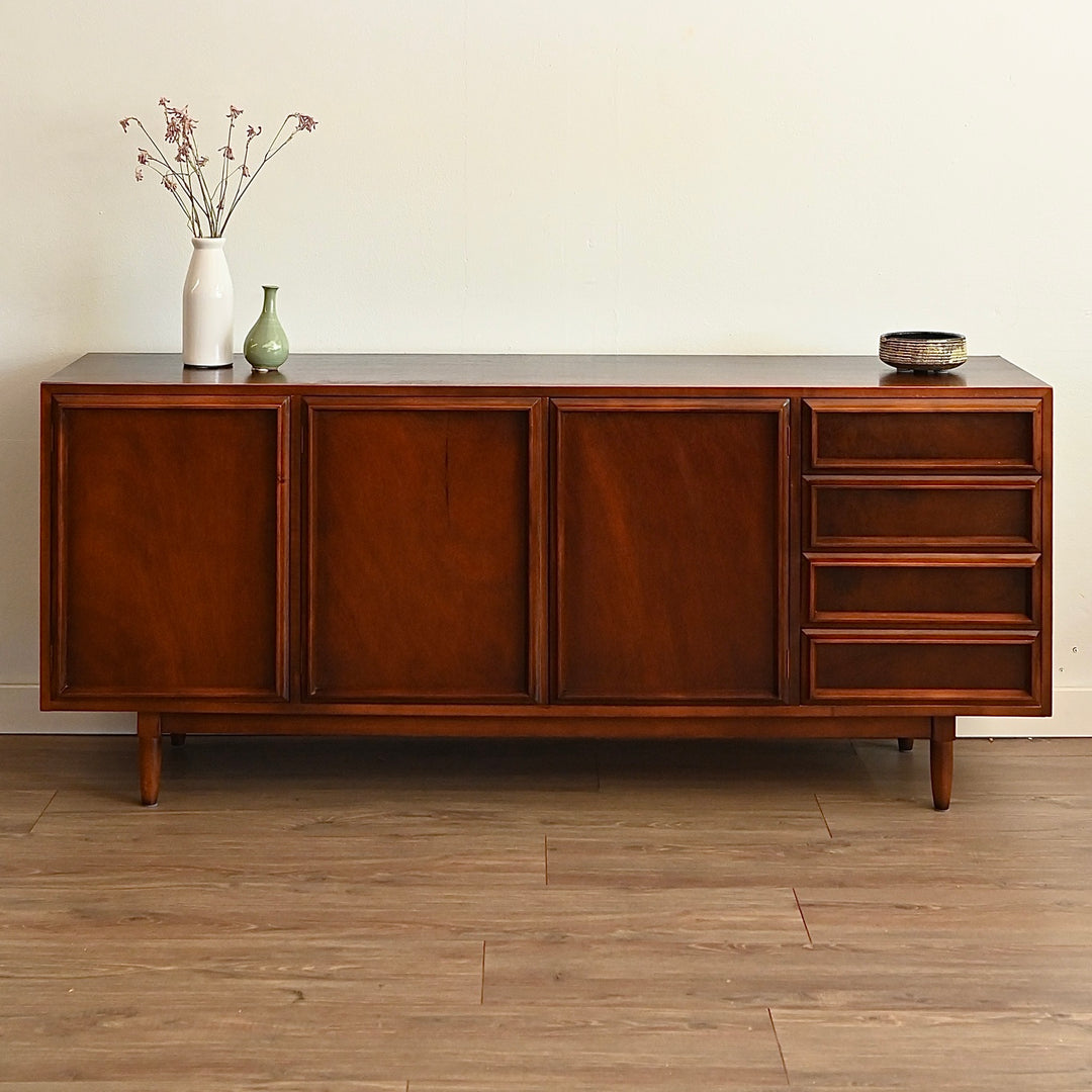 Mid Century Walnut Sideboard LP Record Cabinet