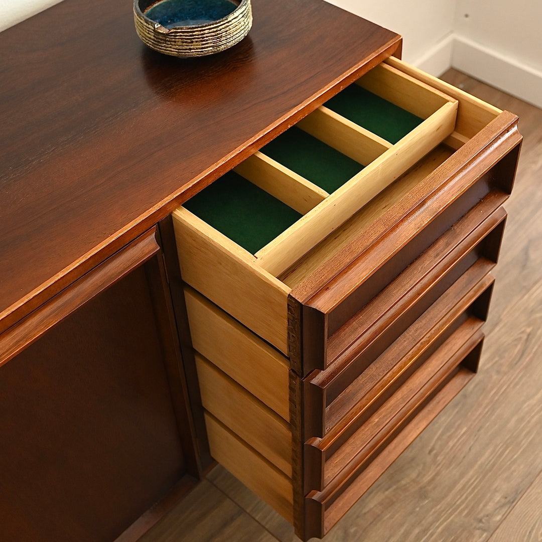 Mid Century Walnut Sideboard LP Record Cabinet