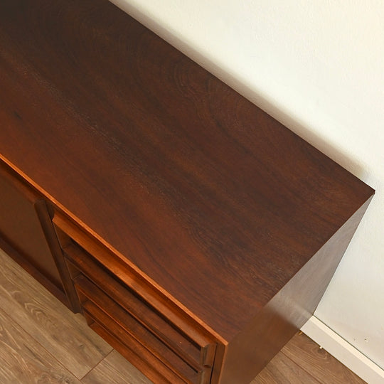 Mid Century Walnut Sideboard LP Record Cabinet