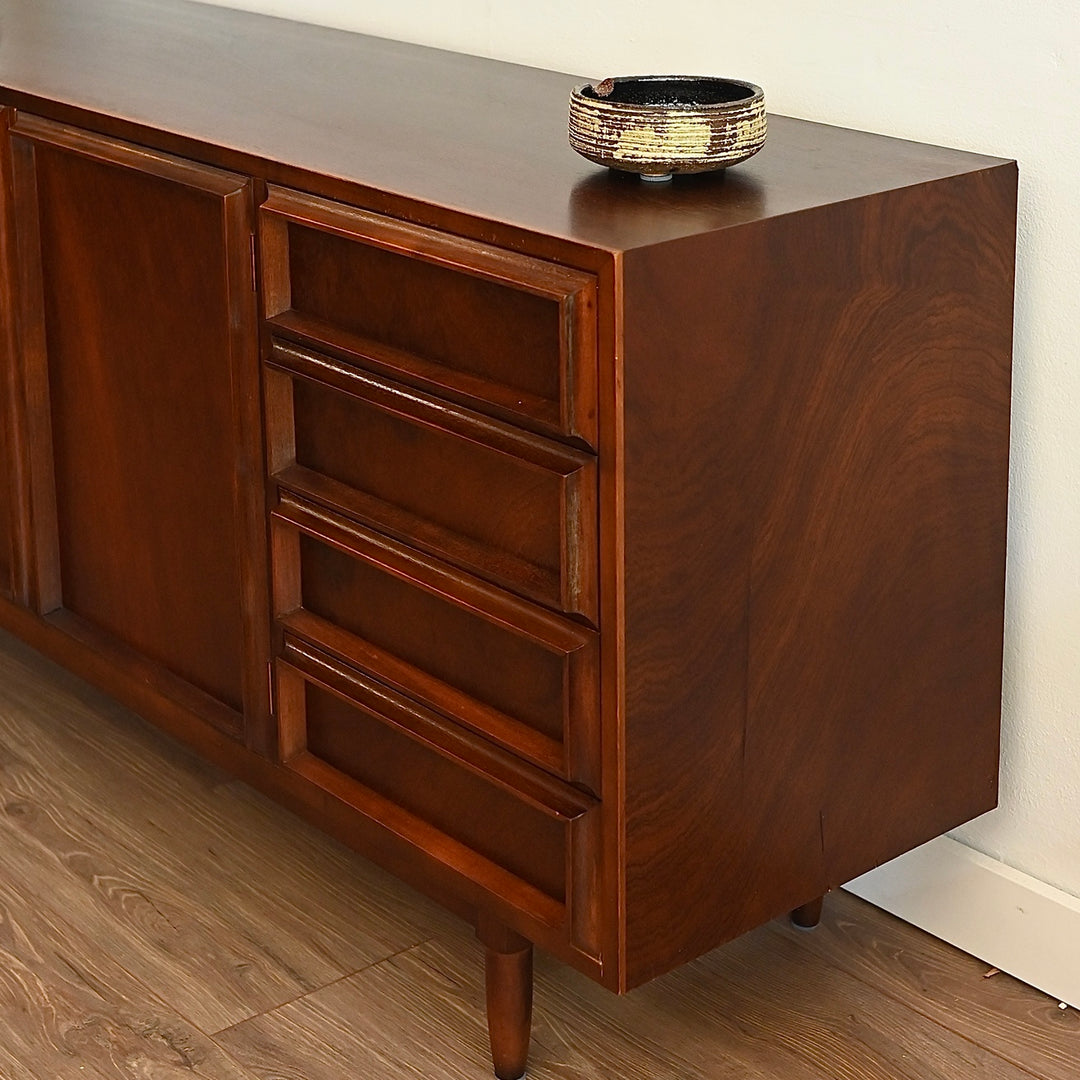 Mid Century Walnut Sideboard LP Record Cabinet