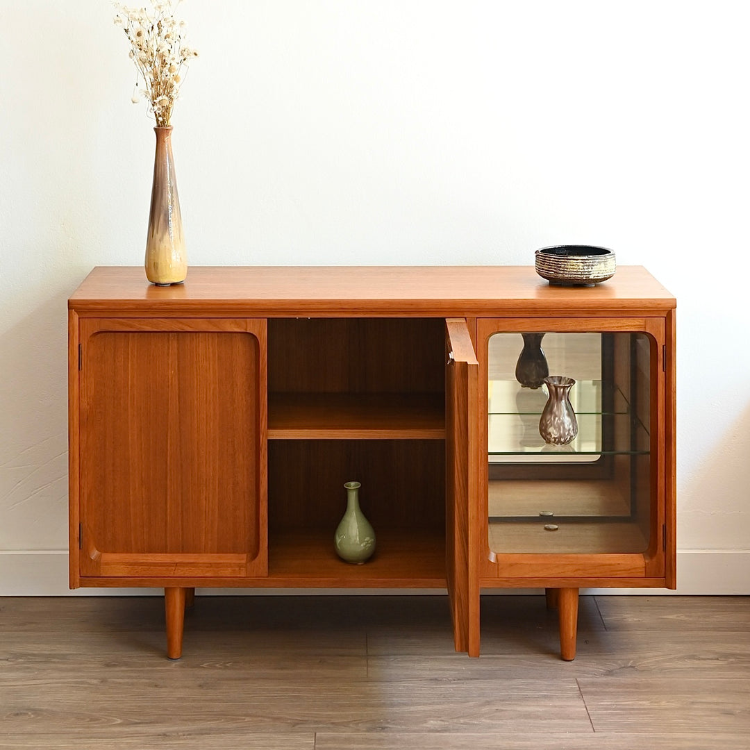 Mid Century Walnut Sideboard Bookshelf Cabinet