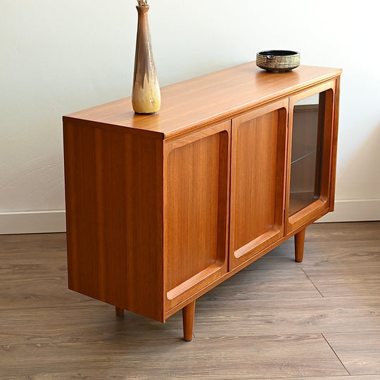 Mid Century Walnut Sideboard Bookshelf Cabinet