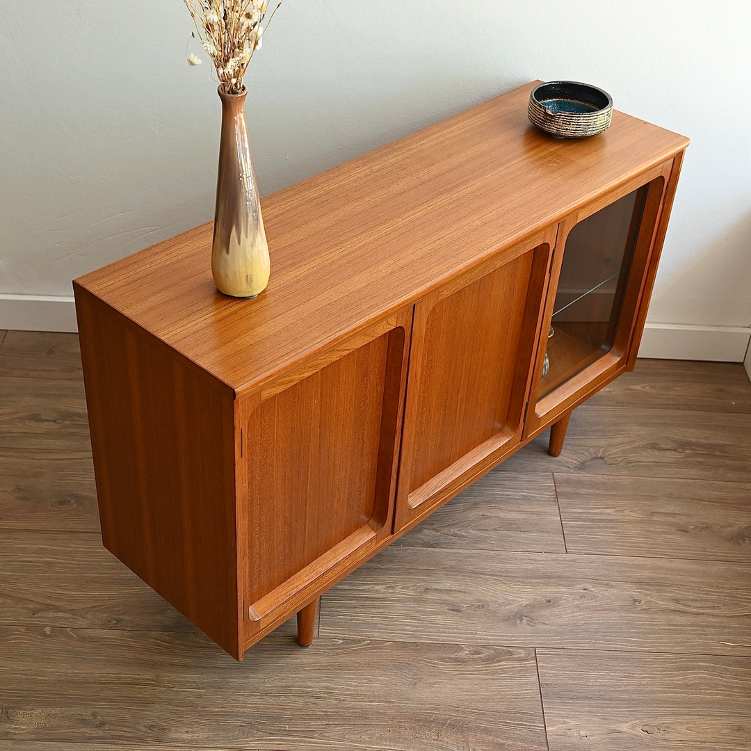 Mid Century Walnut Sideboard Bookshelf Cabinet