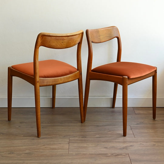 4x Mid Century Teak Dining Chairs by D Scan