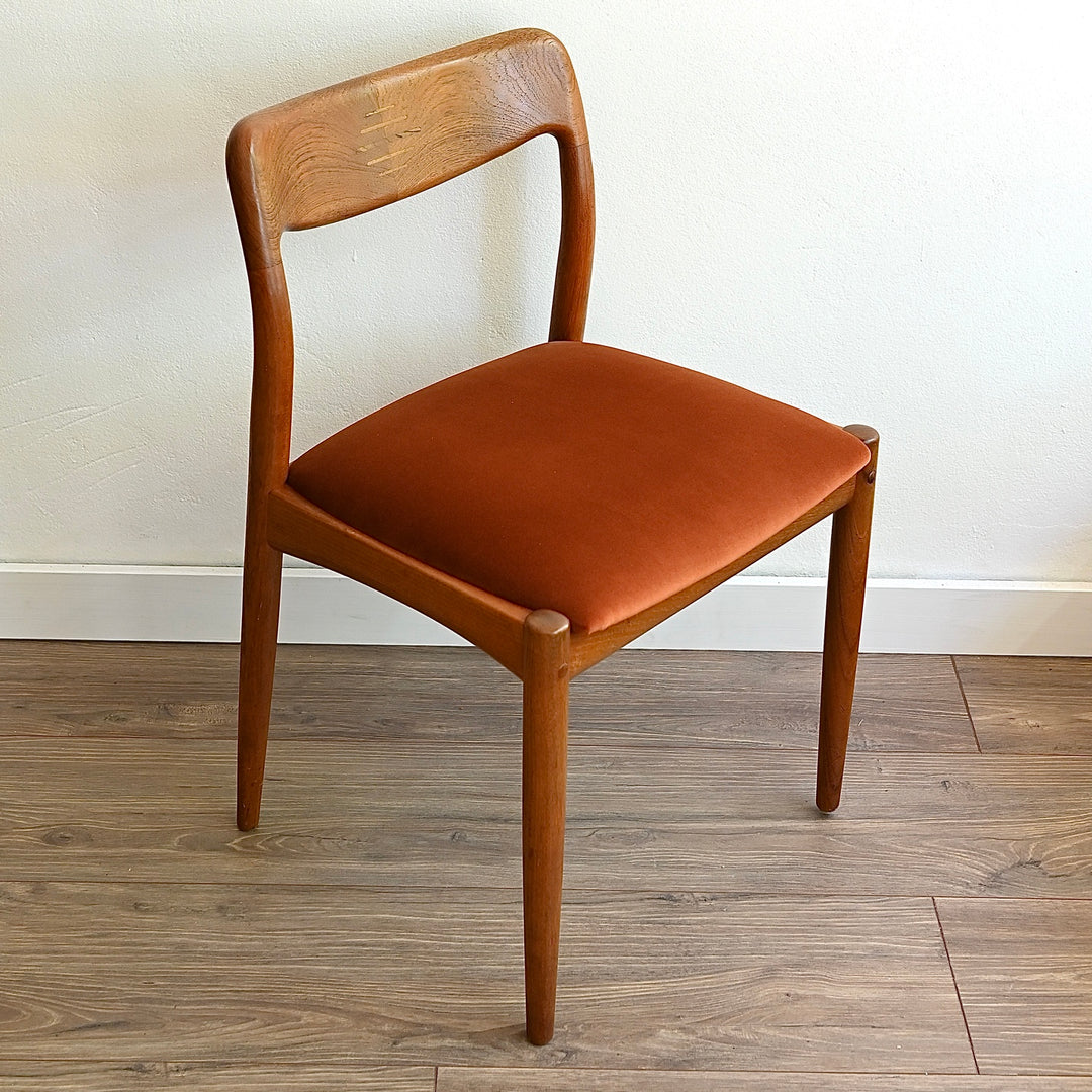 4x Mid Century Teak Dining Chairs by D Scan