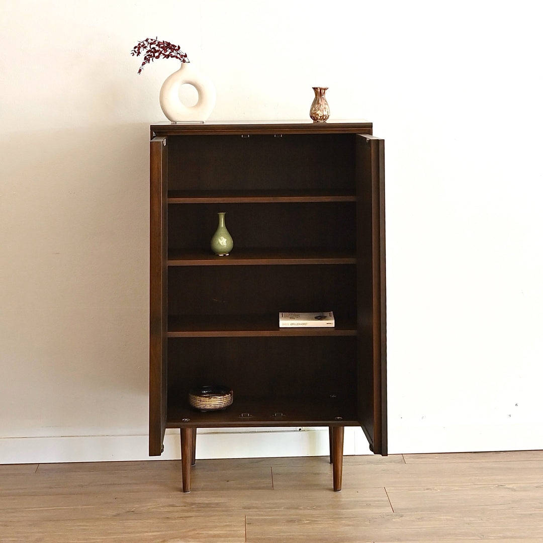 Mid Century Walnut Sideboard Bookshelf Cabinet