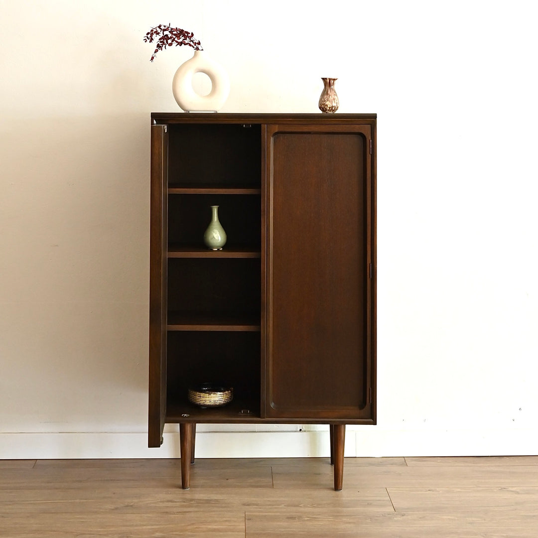 Mid Century Walnut Sideboard Bookshelf Cabinet