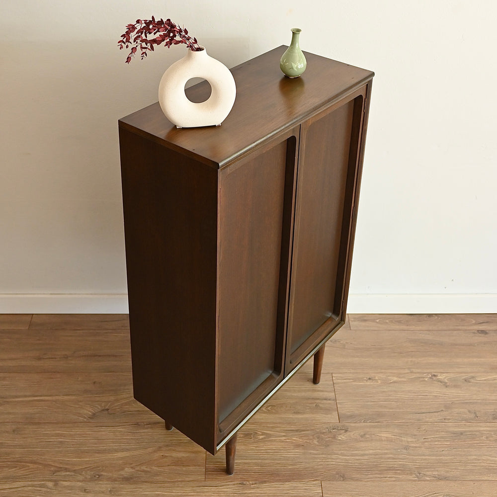 Mid Century Walnut Sideboard Bookshelf Cabinet