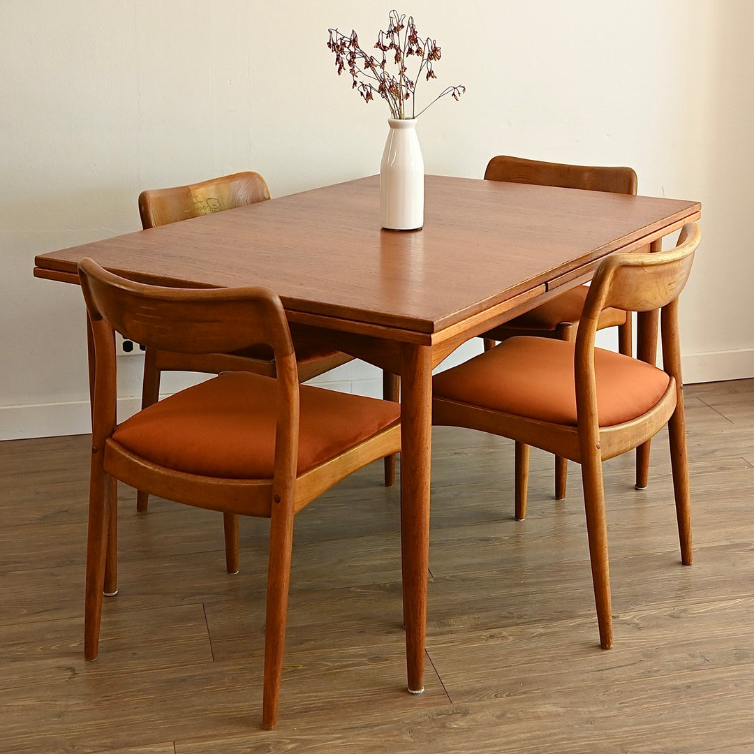 4x Mid Century Teak Dining Chairs by D Scan