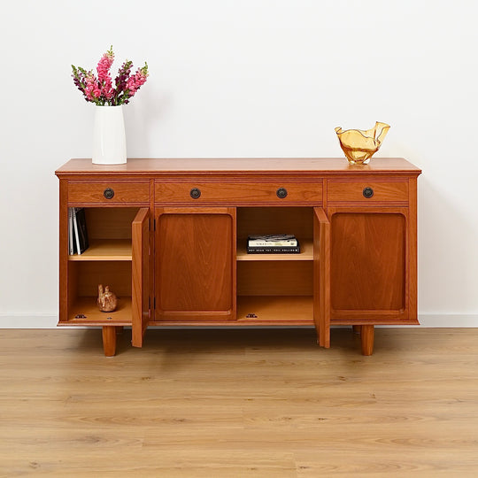 Mid Century Teak Sideboard Buffet LP Record Cabinet by Chiswell