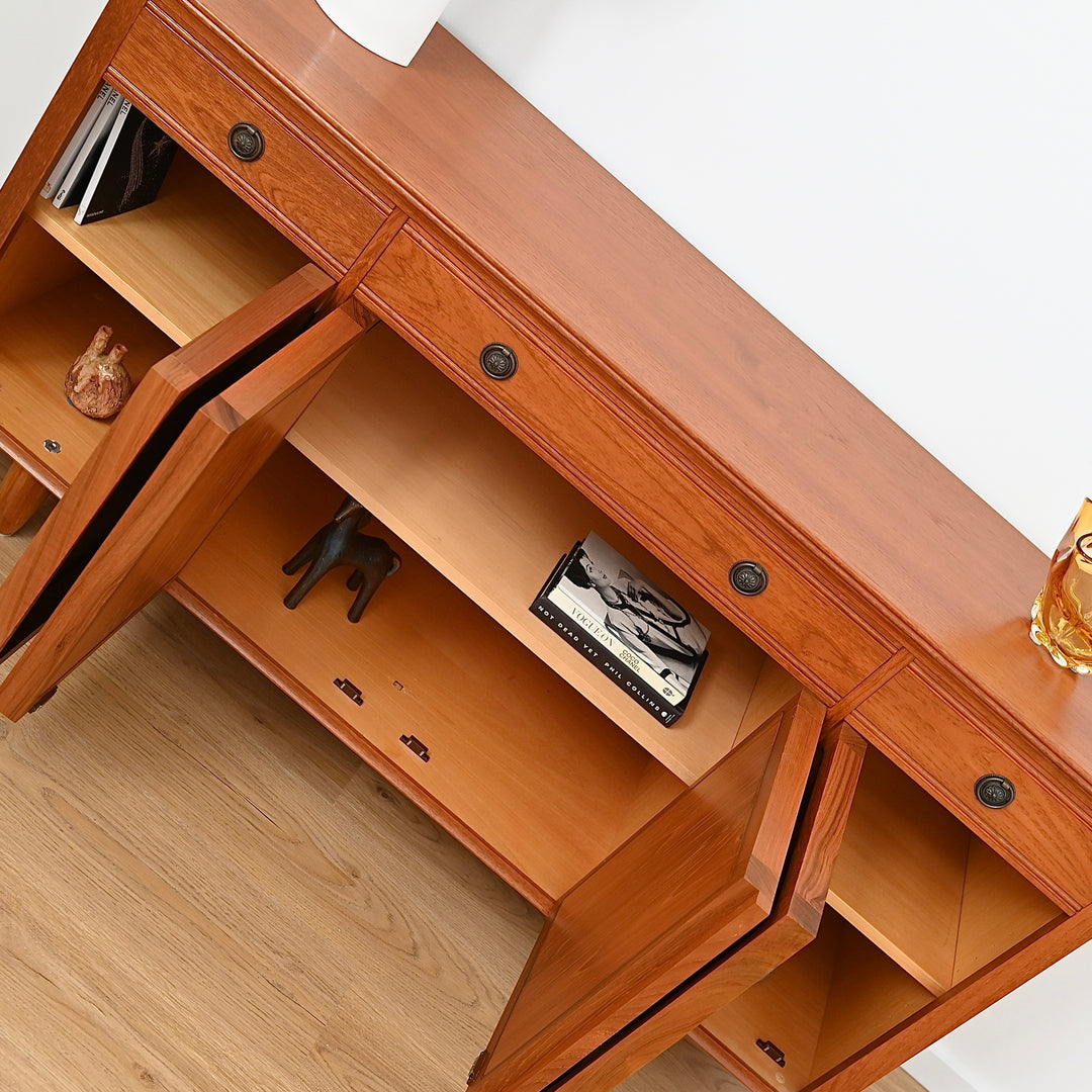 Mid Century Teak Sideboard Buffet LP Record Cabinet by Chiswell