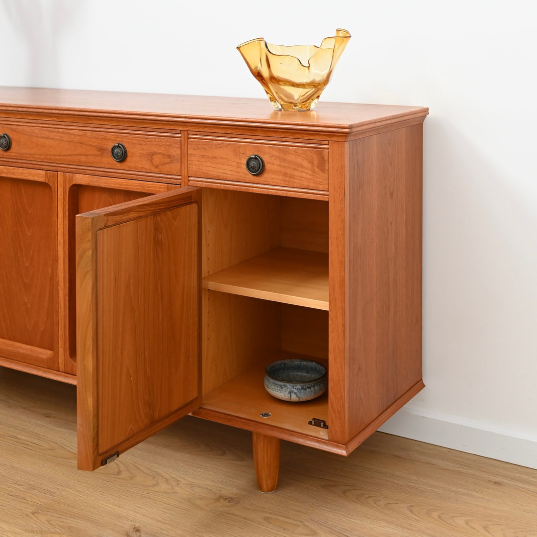 Mid Century Teak Sideboard Buffet LP Record Cabinet by Chiswell