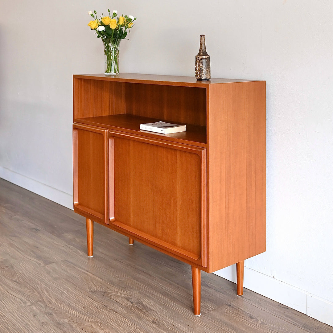 Mid Century Teak Sideboard Buffet Bar Cabinet by Chiswell