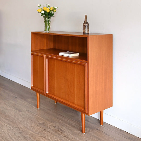 Mid Century Teak Sideboard Buffet Bar Cabinet by Chiswell
