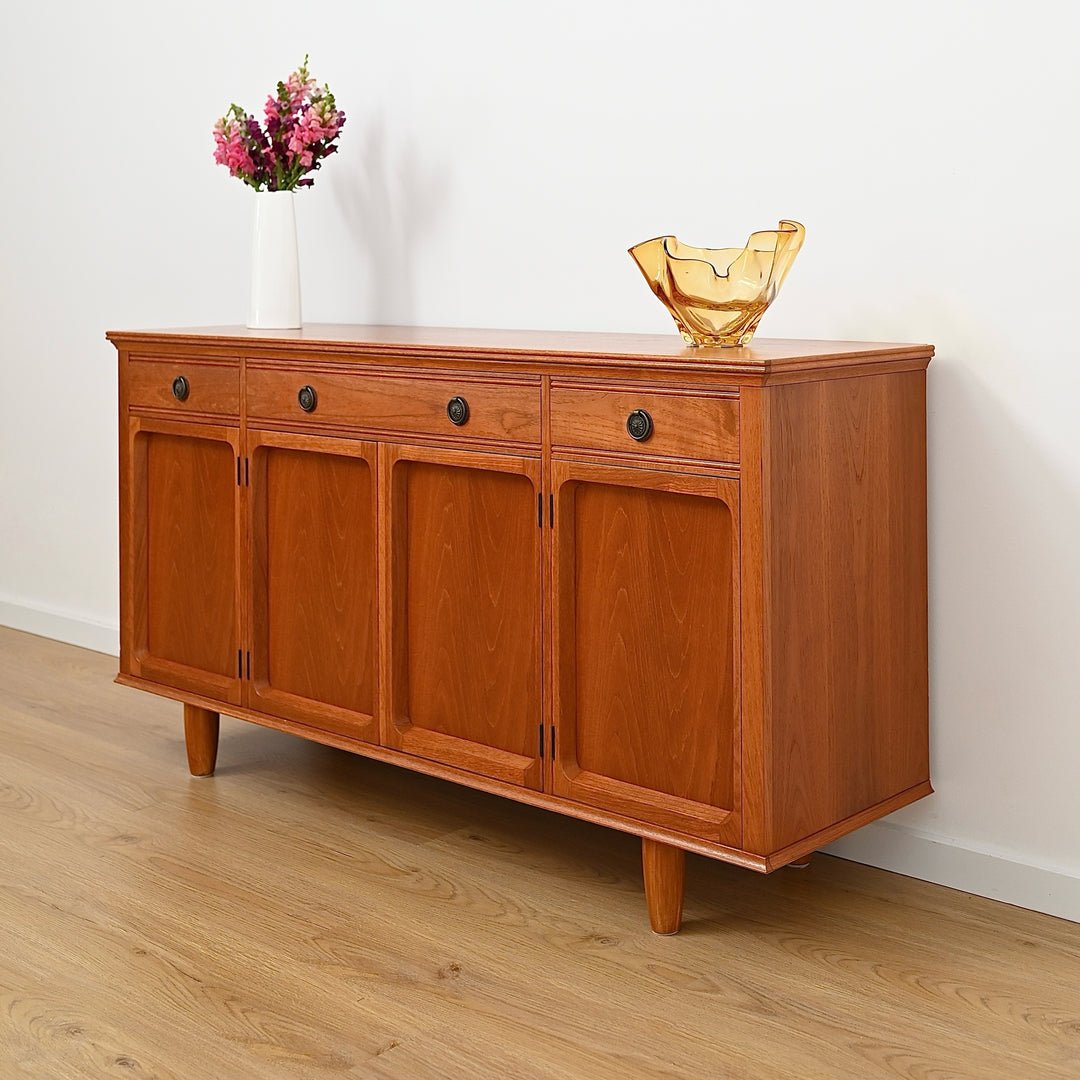 Mid Century Teak Sideboard Buffet LP Record Cabinet by Chiswell