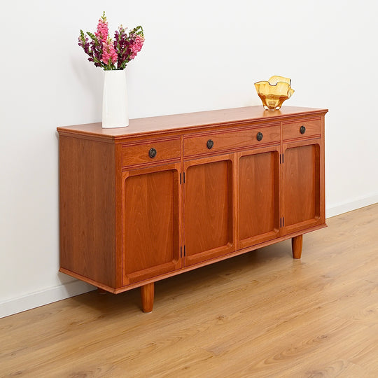 Mid Century Teak Sideboard Buffet LP Record Cabinet by Chiswell