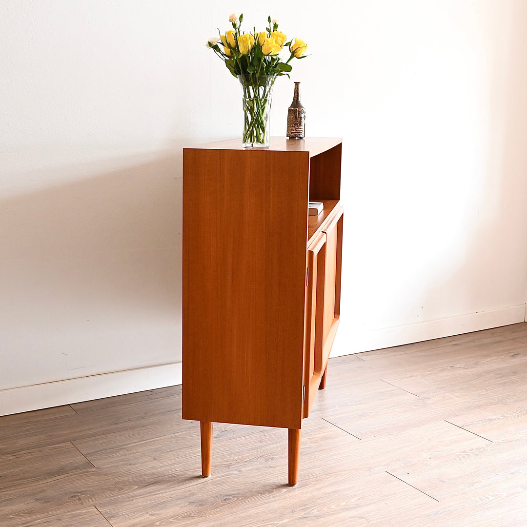 Mid Century Teak Sideboard Buffet Bar Cabinet by Chiswell