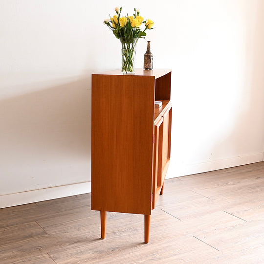 Mid Century Teak Sideboard Buffet Bar Cabinet by Chiswell