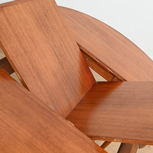 Parker Teak Round Extendable Dining Table