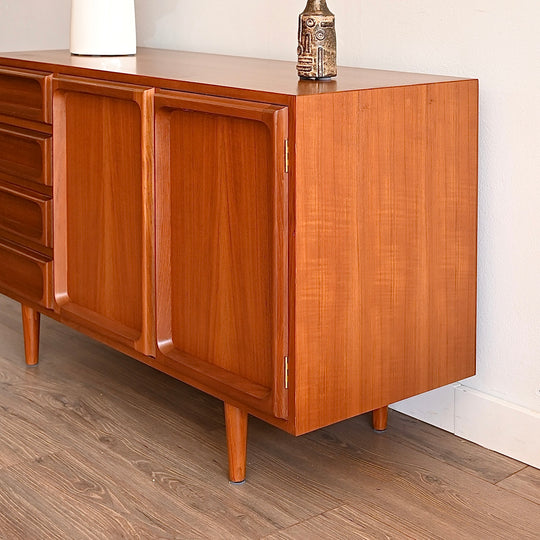 Mid Century Teak Sideboard LP Record Cabinet with Drawers by Chiswell