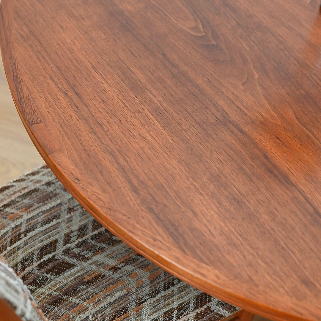 Mid Century Round Parker Teak Dining Table with Butterfly Extension