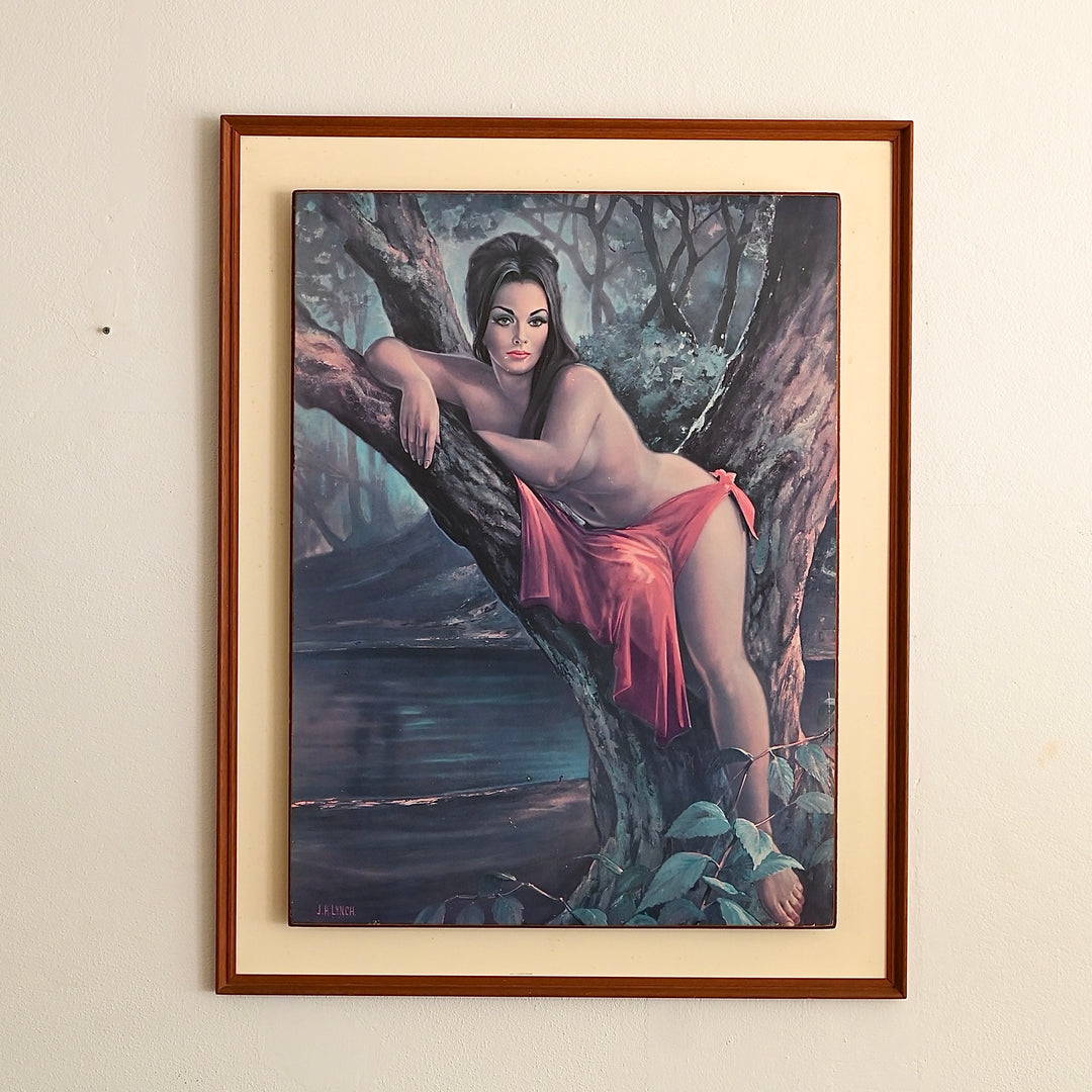 Original Retro Framed Print 'Woodland Goddess' by JH Lynch