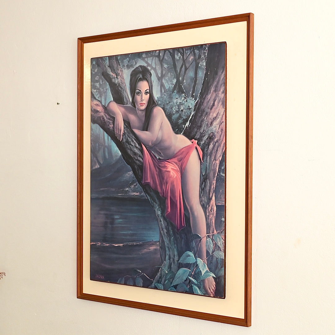 Original Retro Framed Print 'Woodland Goddess' by JH Lynch