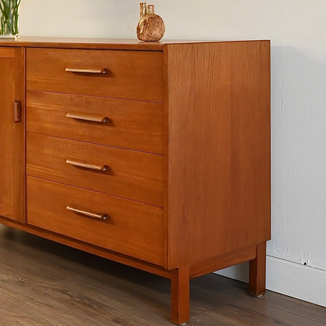 Parker Teak Sideboard LP Record Cabinet with Drawers