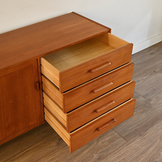 Parker Teak Sideboard LP Record Cabinet with Drawers