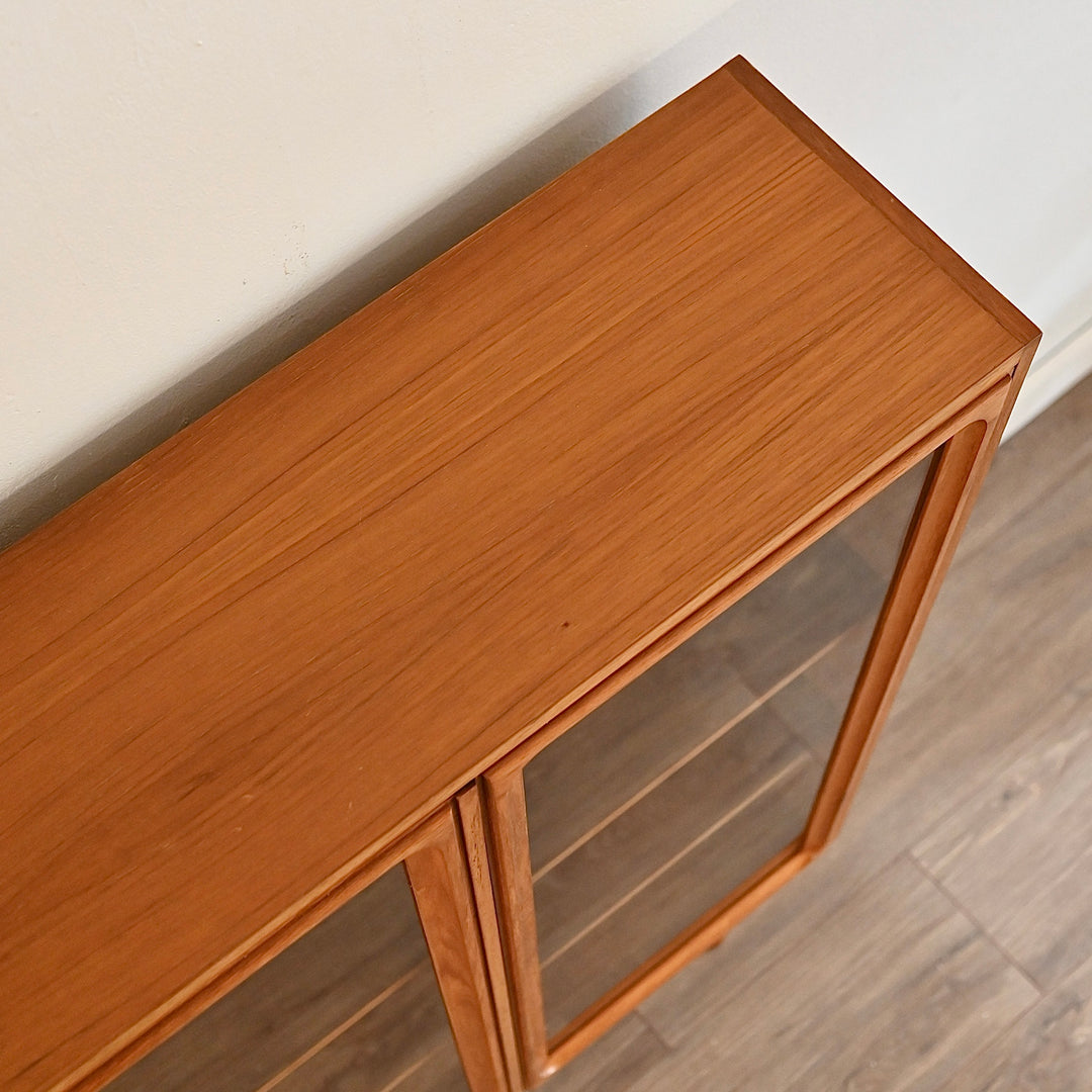 Parker Teak Glass Display Cabinet Sideboard Credenza