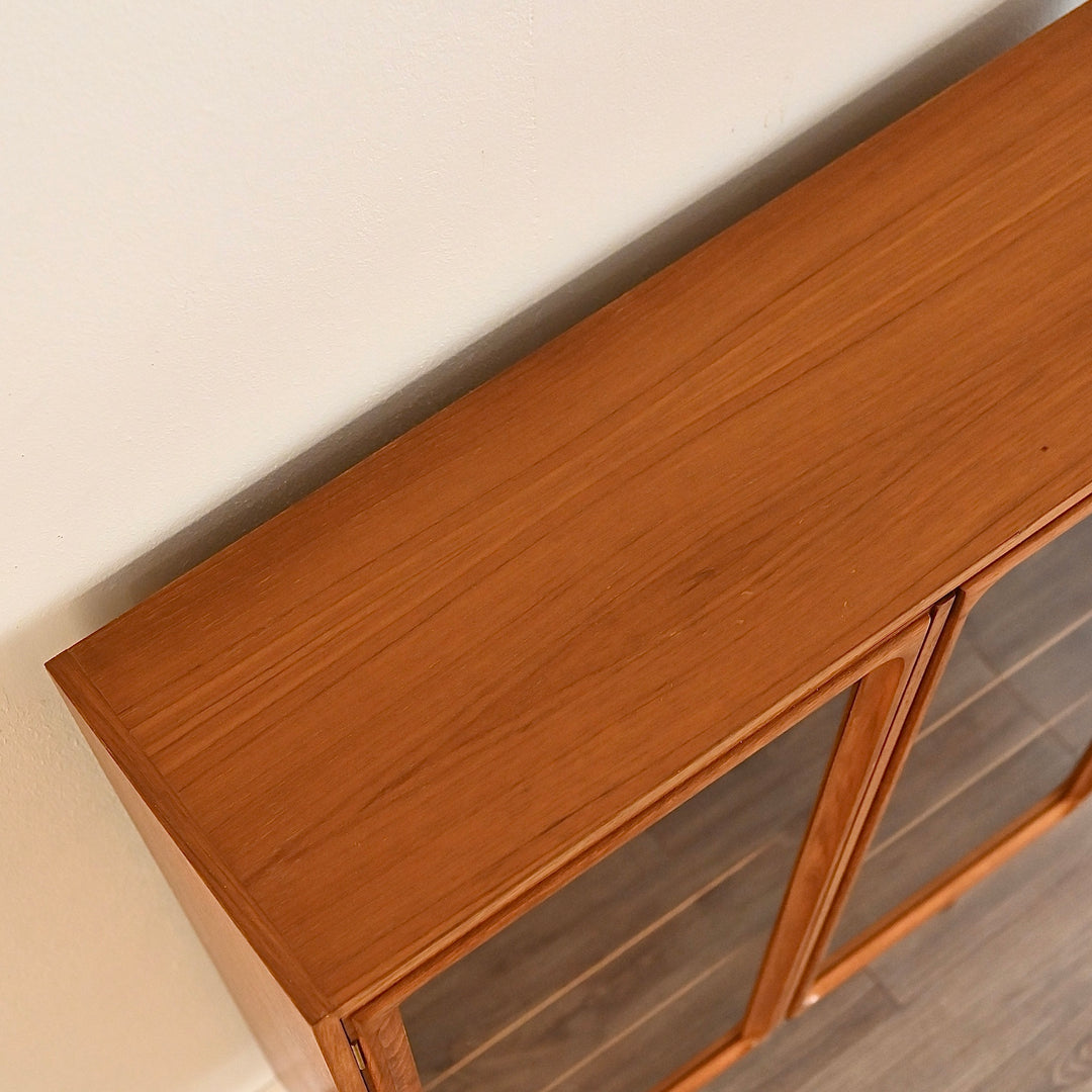 Parker Teak Glass Display Cabinet Sideboard Credenza