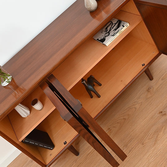 Mid Century Walnut Sideboard Buffet by Chiswell