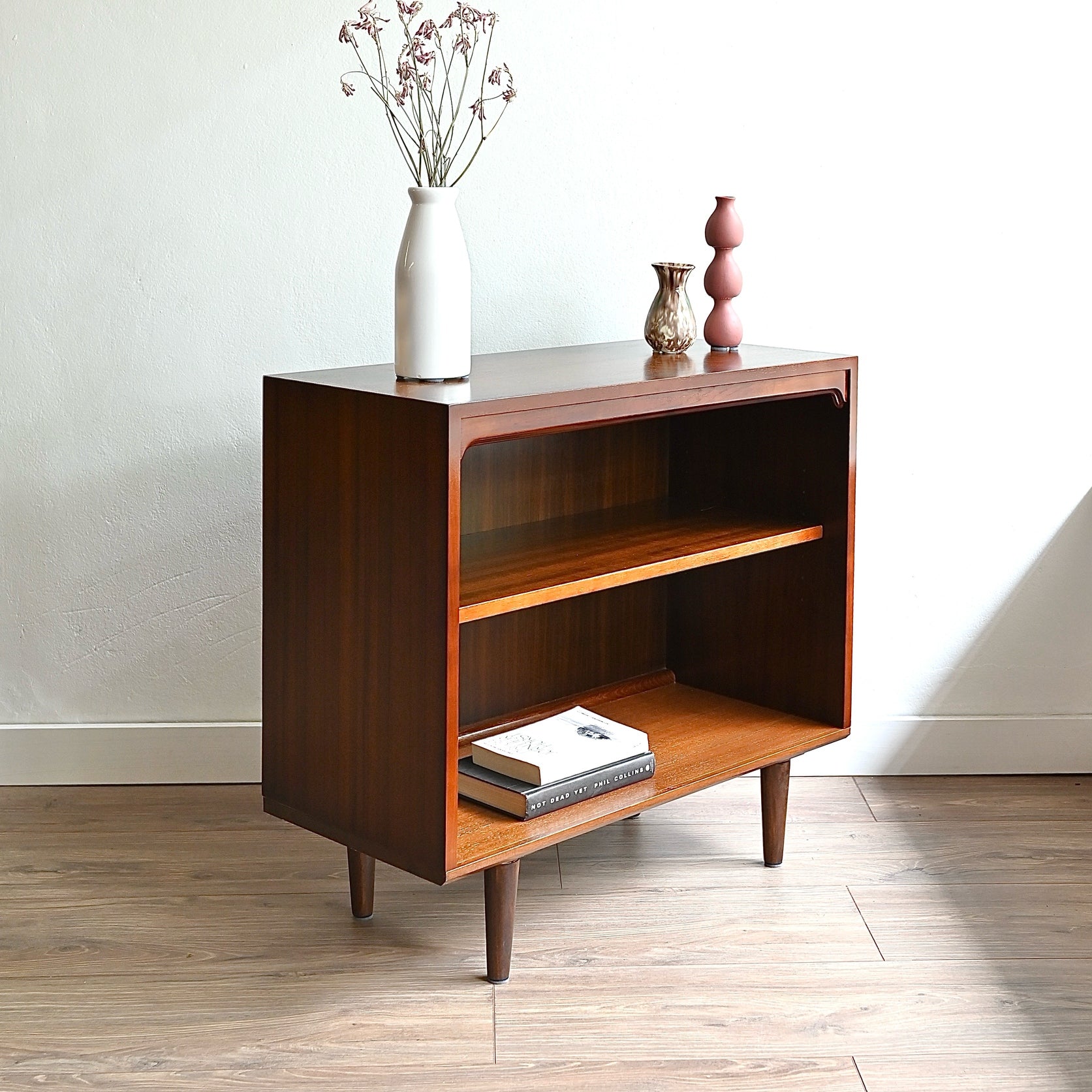 Mid Century Walnut Bookshelf Bookcase LP Record Cabinet by Chiswell
